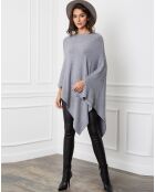 Fano-grauer Poncho aus einer Kaschmirmischung