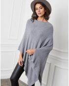 Fano-grauer Poncho aus einer Kaschmirmischung