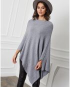 Fano-grauer Poncho aus einer Kaschmirmischung