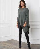 Khakifarbener Poncho aus einer Kaschmirmischung