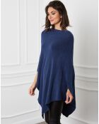 Poncho Fano marineblau aus Kaschmirmischung
