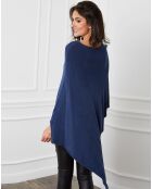 Poncho Fano marineblau aus Kaschmirmischung
