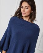 Poncho Fano marineblau aus Kaschmirmischung