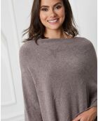 Fano poncho van taupe kasjmiermix