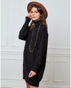 Halof schwarzes Kleid aus einer Kaschmirmischung
