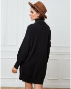 Halof schwarzes Kleid aus einer Kaschmirmischung