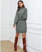 Halof khakifarbenes Kleid aus einer Kaschmirmischung