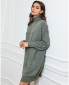 Halof khakifarbenes Kleid aus einer Kaschmirmischung