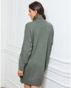 Halof khakifarbenes Kleid aus einer Kaschmirmischung