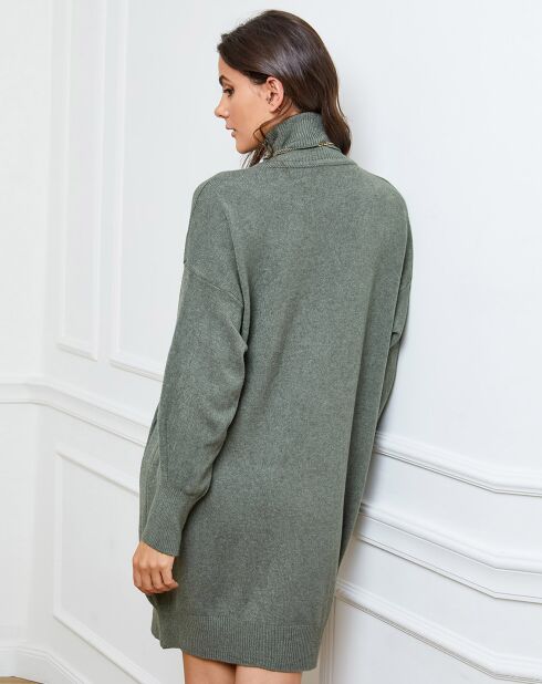 Halof khakifarbenes Kleid aus einer Kaschmirmischung