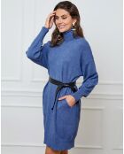 Halof Indigo-Kaschmirmischkleid