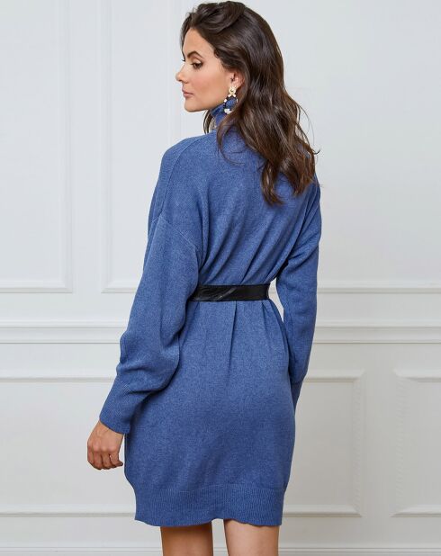 Halof Indigo-Kaschmirmischkleid