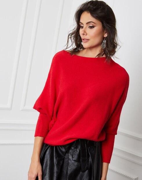 Pull en Cachemire mélangé Dragor rouge