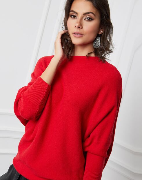Pull en Cachemire mélangé Dragor rouge