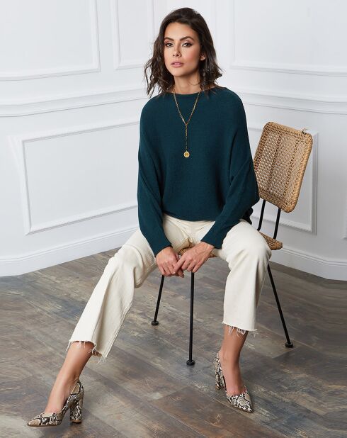 Pull en Cachemire mélangé Dragor vert