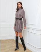 Halof Kleid aus einer Kaschmirmischung in Taupe