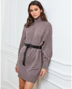 Halof Kleid aus einer Kaschmirmischung in Taupe