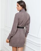 Halof Kleid aus einer Kaschmirmischung in Taupe