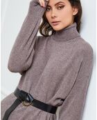 Halof Kleid aus einer Kaschmirmischung in Taupe