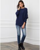 Pull en Cachemire mélangé Dragor marine