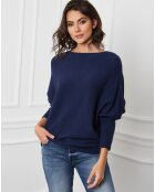 Pull en Cachemire mélangé Dragor marine