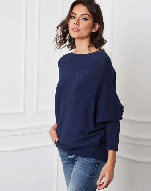 Pull en Cachemire mélangé Dragor marine