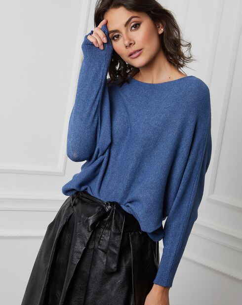 Pull en Cachemire mélangé Dragor indigo