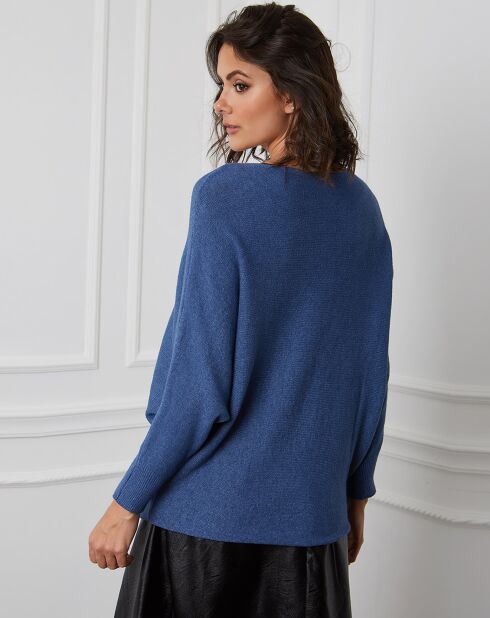 Pull en Cachemire mélangé Dragor indigo