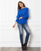 Pull en Cachemire mélangé Dragor bleu roi