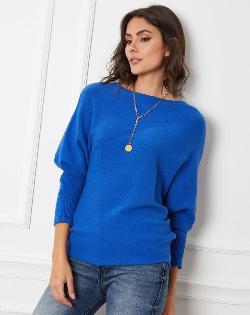 Pull en Cachemire mélangé Dragor bleu roi
