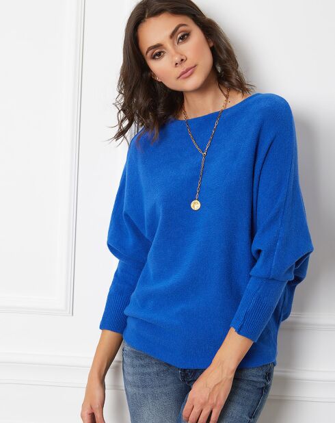Pull en Cachemire mélangé Dragor bleu roi