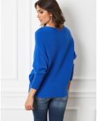 Pull en Cachemire mélangé Dragor bleu roi