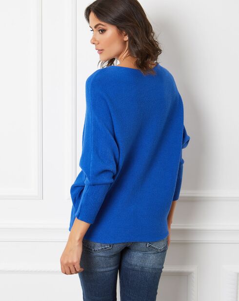 Pull en Cachemire mélangé Dragor bleu roi