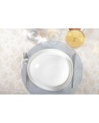 6 Assiettes dessert en Céramique blanches - 23x20.5x3.2 cm