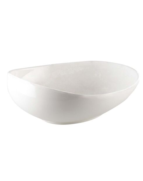 6 Assiettes dessert en Céramique blanches - 23x20.5x3.2 cm
