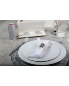 6 Dessous d'assiette géométriques argentés - D.38 cm
