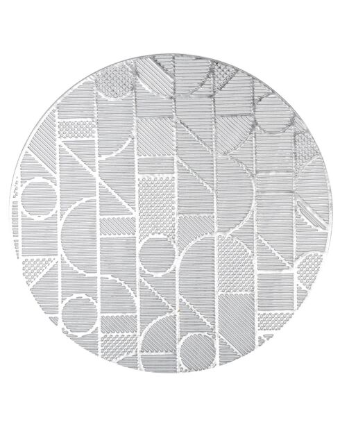 6 Dessous d'assiette géométriques argentés - D.38 cm