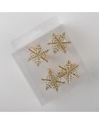 4 goldene Schneeflocken-Serviettenringe - D.4,5x4,2 cm