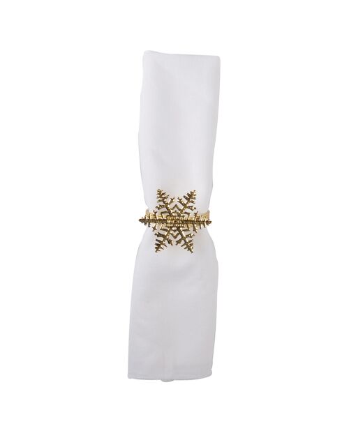 4 goldene Schneeflocken-Serviettenringe - D.4,5x4,2 cm