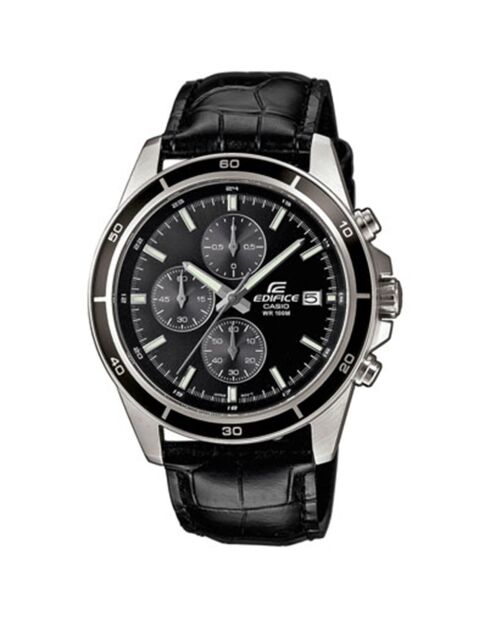 Montre Homme Edifice en Cuir noire