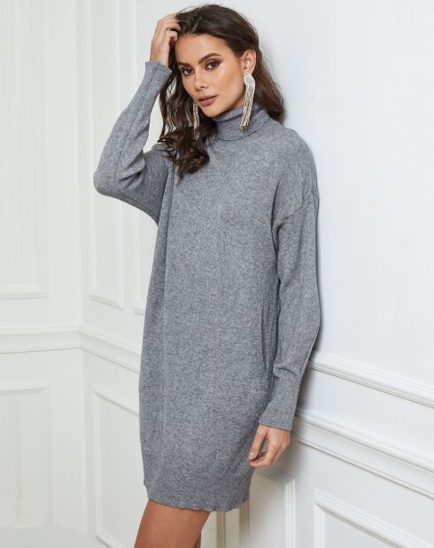 Grijze jurk van kasjmiermix Warren