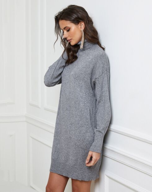 Grijze jurk van kasjmiermix Warren