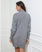 Grijze jurk van kasjmiermix Warren
