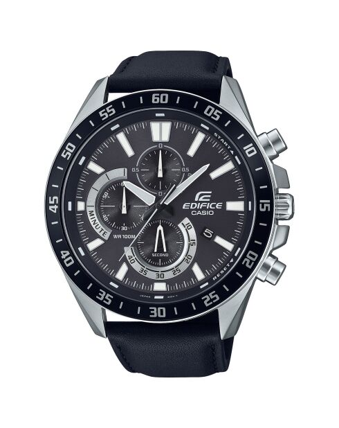 Montre Homme Edifice en Cuir noire