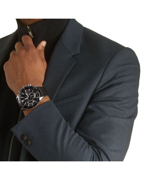 Montre Homme Edifice en Cuir noire