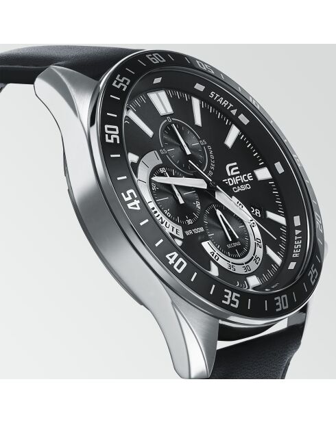 Montre Homme Edifice en Cuir noire