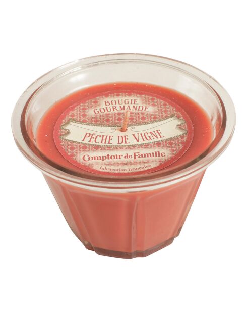 Bougie gourmande pêche vigne - 1 mèche 45h
