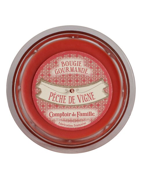 Bougie gourmande pêche vigne - 1 mèche 45h