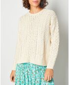 Pull en Coton & Lin Qobi écru/off white