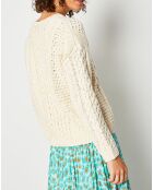 Pull en Coton & Lin Qobi écru/off white